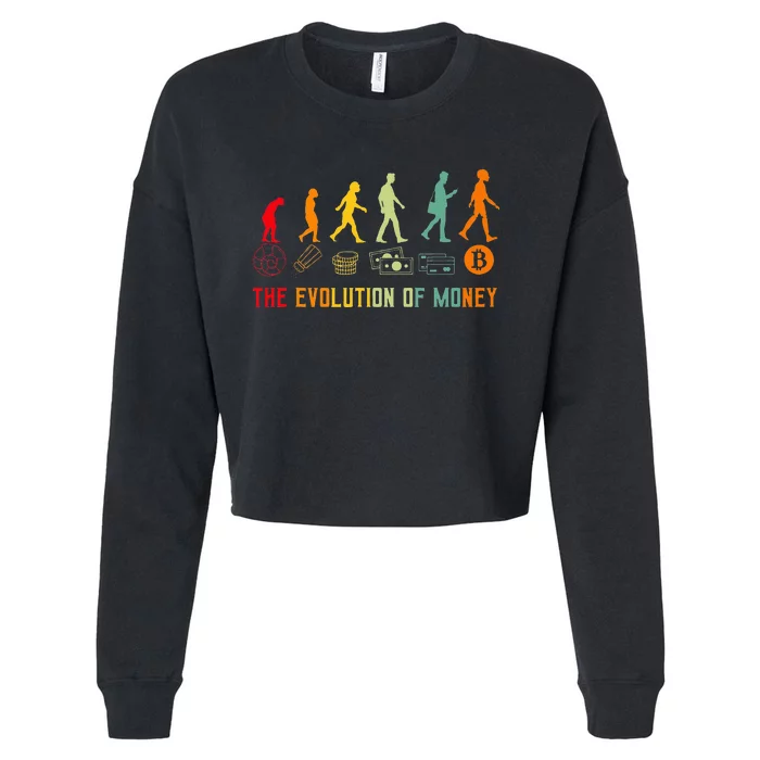 The Evolution Of Money Bitcoin Btc Crypto Cryptocurrency Cropped Pullover Crew