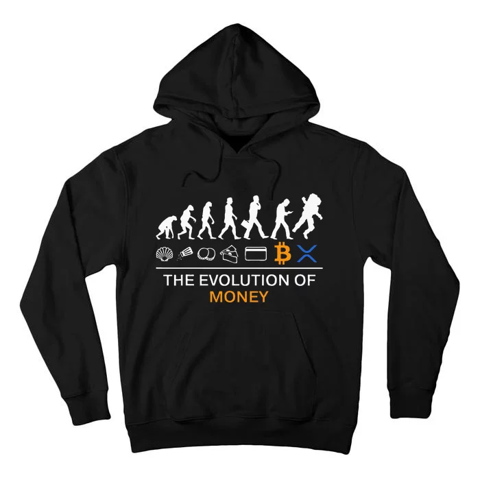 The Evolution Of Money Bitcoin Ripple Xrp To The Moon Tall Hoodie