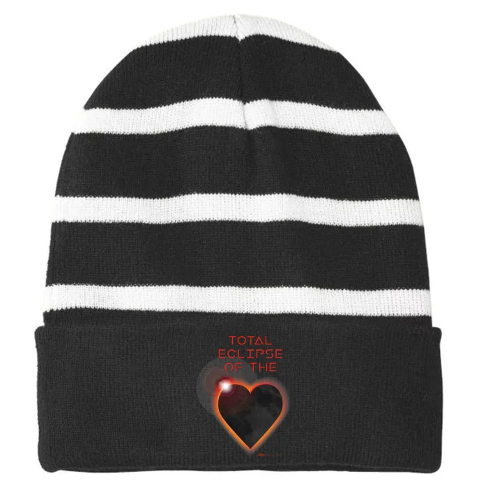 Total Eclipse Of The Solar Heart Astronomy Striped Beanie with Solid Band