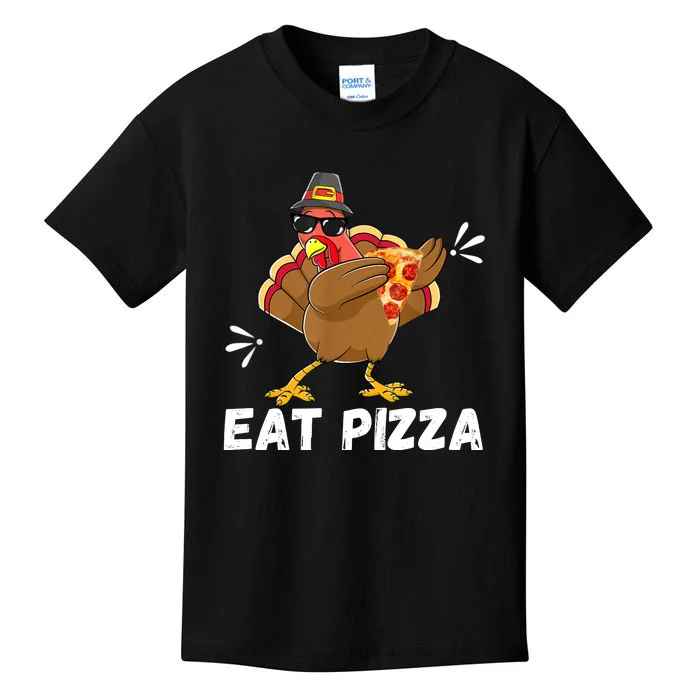 Turkey Eat Pizza Adult Vegan Kids Funny Thanksgiving Kids T-Shirt