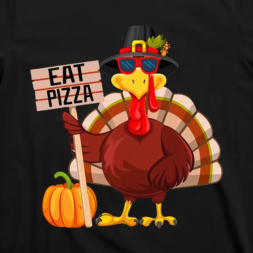 Turkey Eat Pizza Vegan  Funny Thanksgiving T-Shirt