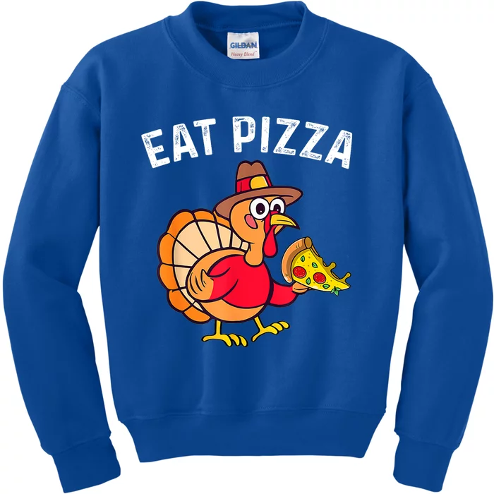 Turkey Eat Pizza Vegan Funny Thanksgiving Gifts Kids Sweatshirt