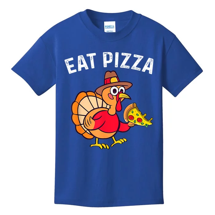 Turkey Eat Pizza Vegan Funny Thanksgiving Gifts Kids T-Shirt