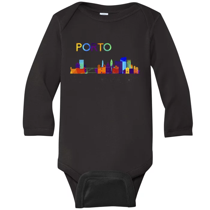 Travel Europe Portugal Porto Portuguese Vacation Souvenir Baby Long Sleeve Bodysuit