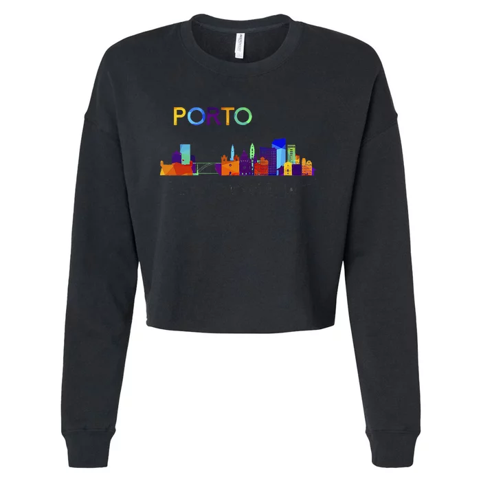 Travel Europe Portugal Porto Portuguese Vacation Souvenir Cropped Pullover Crew