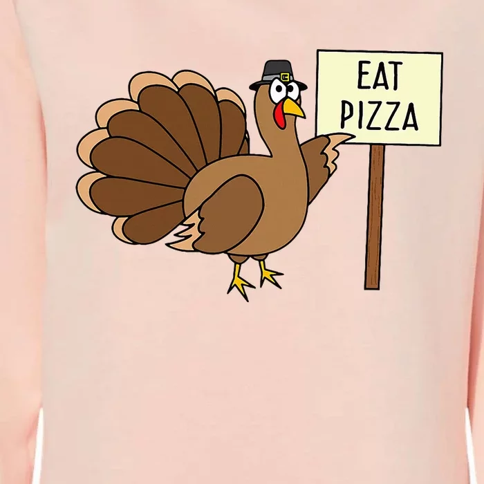 Turkey Eat Pizza Adult Vegan Thanksgiving Womens California Wash Sweatshirt