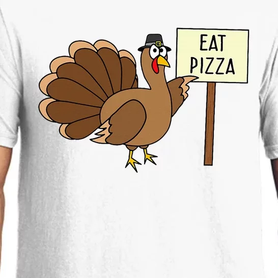 Turkey Eat Pizza Adult Vegan Thanksgiving Pajama Set