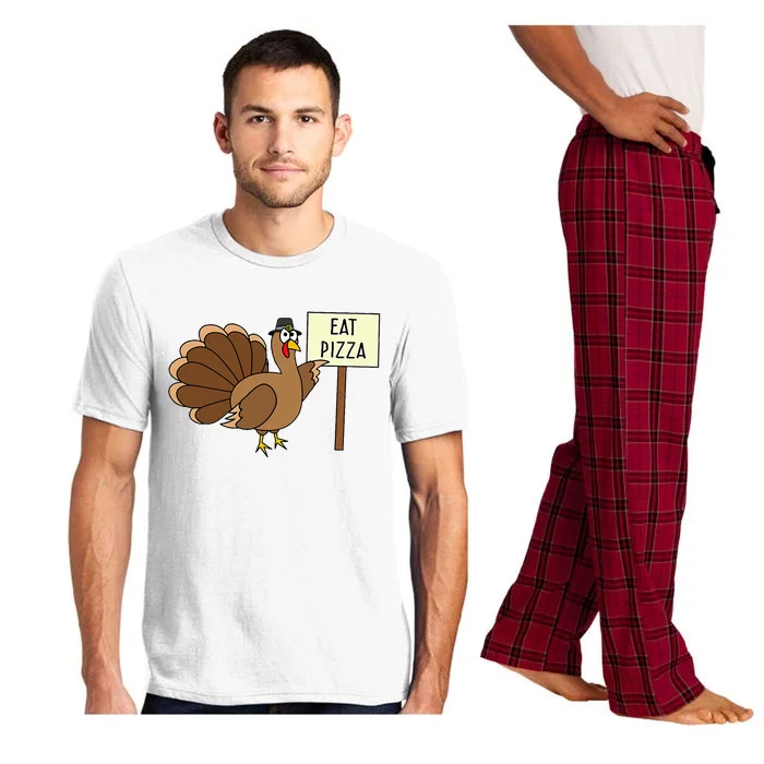 Turkey Eat Pizza Adult Vegan Thanksgiving Pajama Set