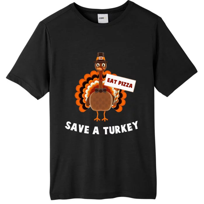 Turkey Eat Pizza Funny Thanksgiving ChromaSoft Performance T-Shirt