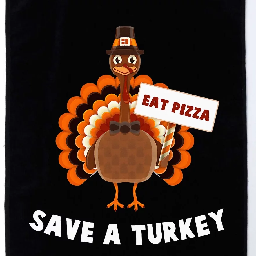 Turkey Eat Pizza Funny Thanksgiving Platinum Collection Golf Towel