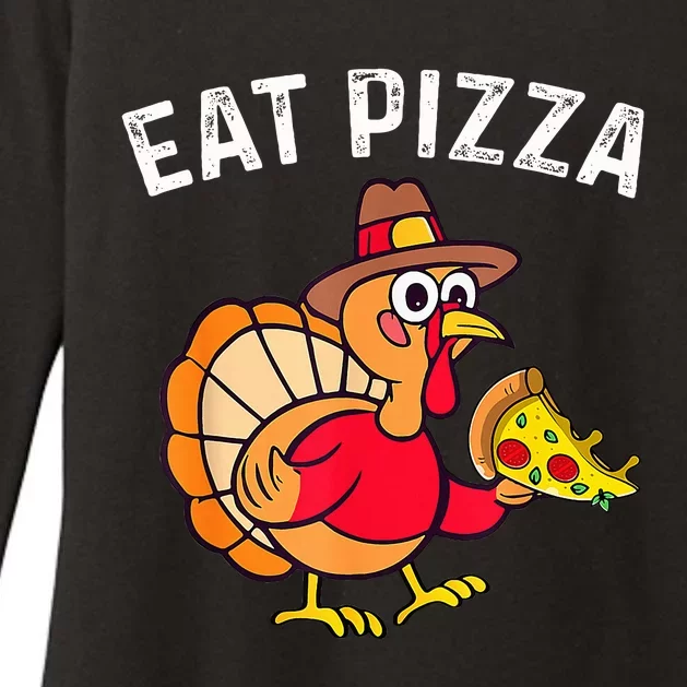 Turkey Eat Pizza Adult Vegan  Funny Thanksgiving Gifts Womens CVC Long Sleeve Shirt