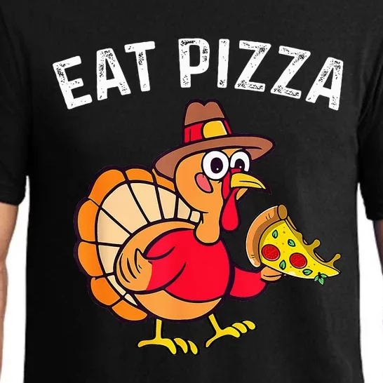 Turkey Eat Pizza Adult Vegan  Funny Thanksgiving Gifts Pajama Set