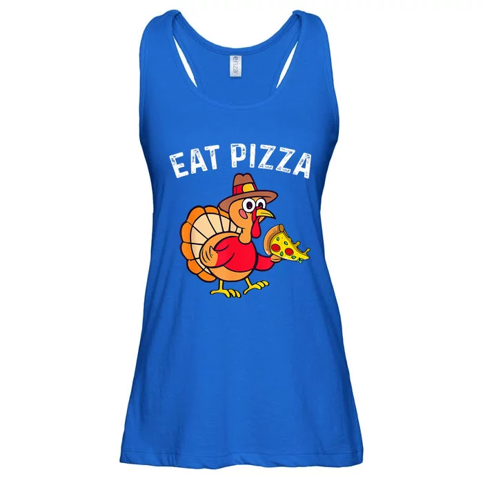 Turkey Eat Pizza Adult Vegan  Funny Thanksgiving Gifts Ladies Essential Flowy Tank