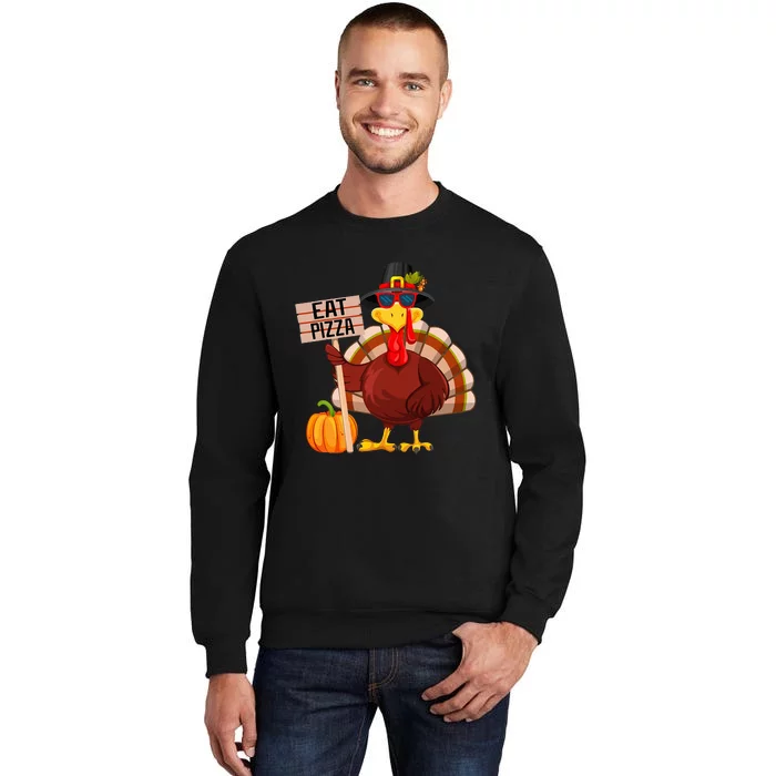 Turkey Eat Pizza Vegan Funny Thanksgiving Sweatshirt