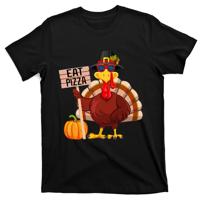 Turkey Eat Pizza Vegan Funny Thanksgiving T-Shirt