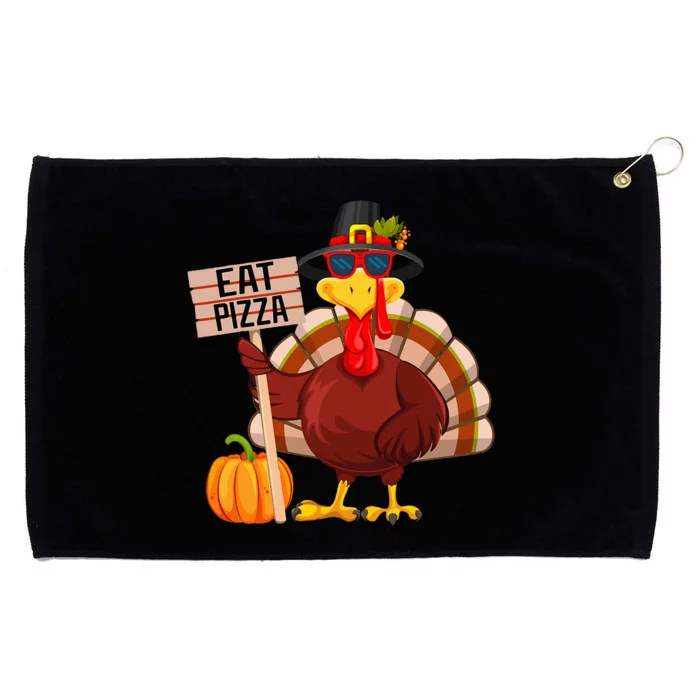 Turkey Eat Pizza Vegan Funny Thanksgiving Grommeted Golf Towel