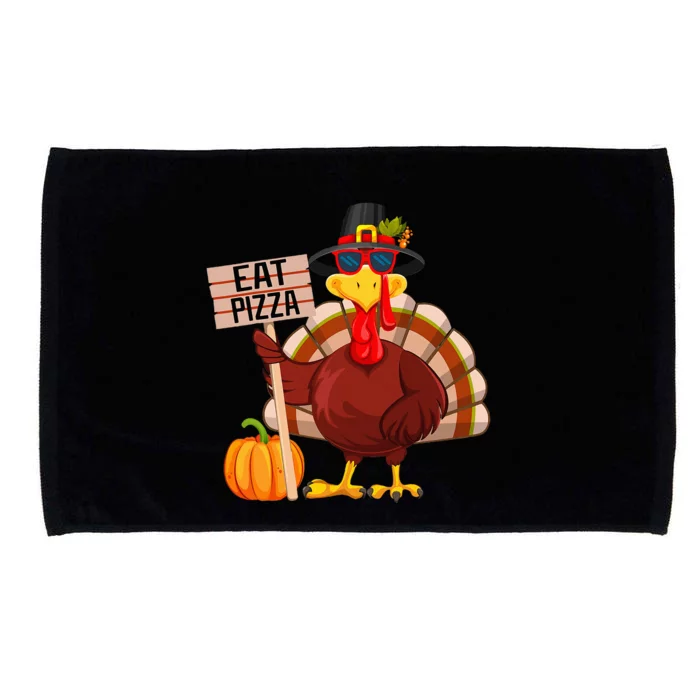 Turkey Eat Pizza Vegan Funny Thanksgiving Microfiber Hand Towel