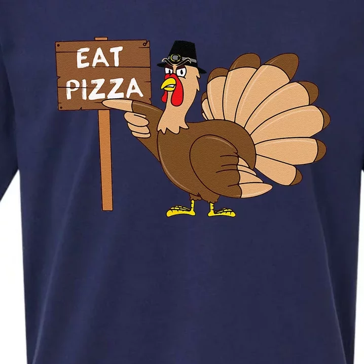 Turkey Eat Pizza Vegan Funny Thanksgiving Gift Sueded Cloud Jersey T-Shirt