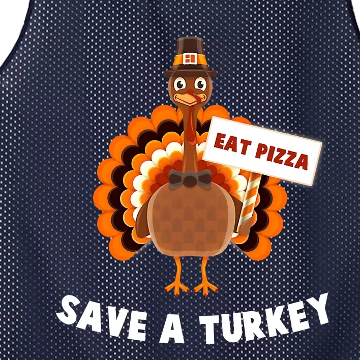 Turkey Eat Pizza Adult Vegan Funny Thanksgiving Gifts Mesh Reversible Basketball Jersey Tank