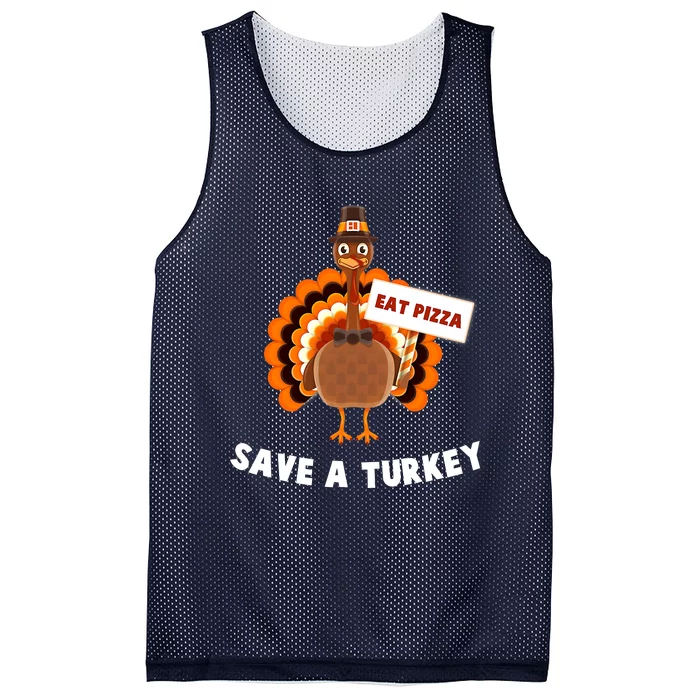 Turkey Eat Pizza Adult Vegan Funny Thanksgiving Gifts Mesh Reversible Basketball Jersey Tank