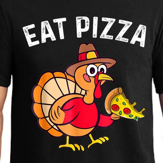 Turkey Eat Pizza Adult Vegan Kids Funny Thanksgiving Gifts Pajama Set