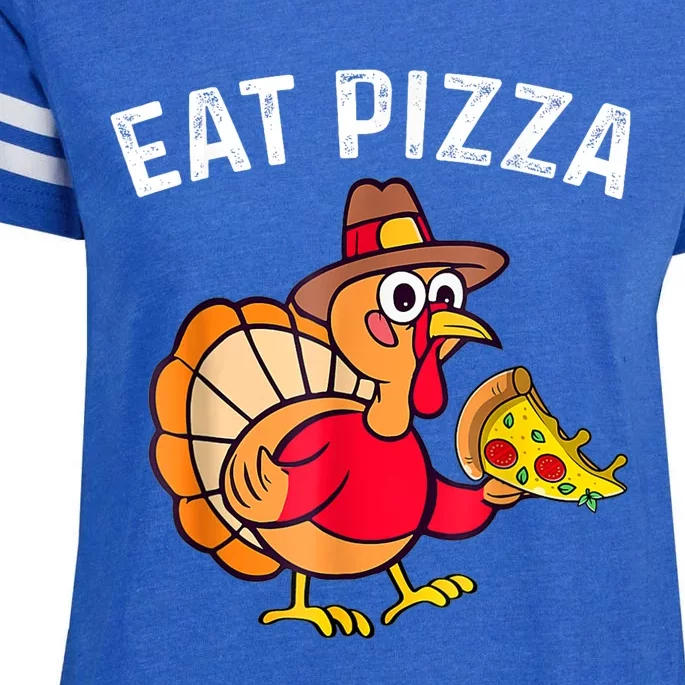 Turkey Eat Pizza Adult Vegan Kids Funny Thanksgiving Gifts Enza Ladies Jersey Football T-Shirt