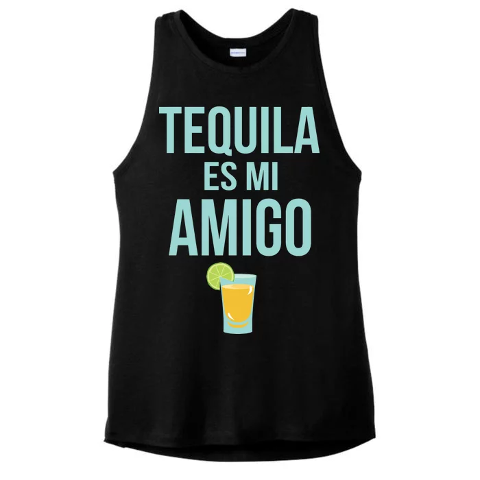 Tequila Es Mi Amigo Cinco de Mayo Ladies Tri-Blend Wicking Tank