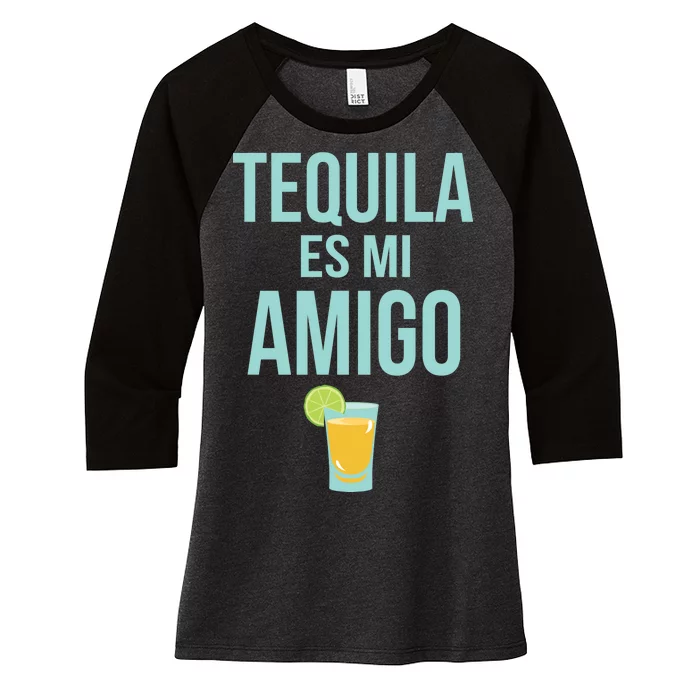 Tequila Es Mi Amigo Cinco de Mayo Women's Tri-Blend 3/4-Sleeve Raglan Shirt