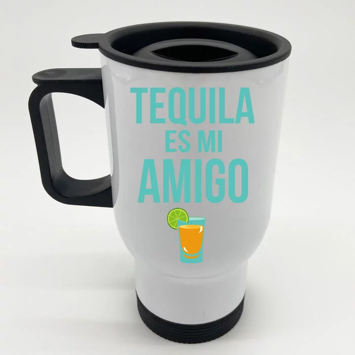 Tequila Es Mi Amigo Cinco de Mayo Front & Back Stainless Steel Travel Mug