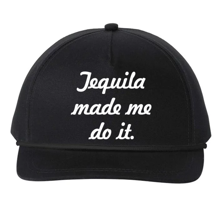 Tequila Made Me Do It Snapback Five-Panel Rope Hat