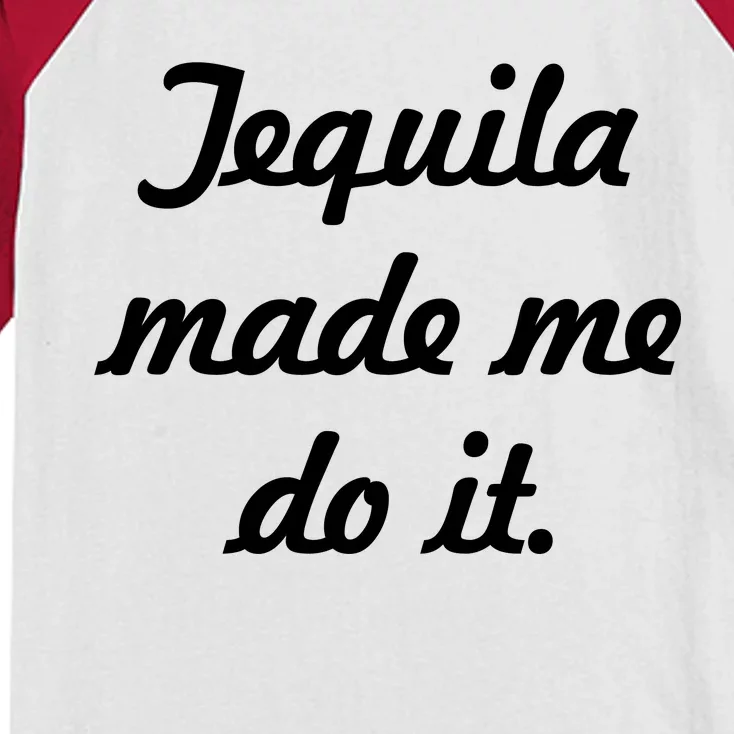 Tequila Made Me Do It Kids Colorblock Raglan Jersey