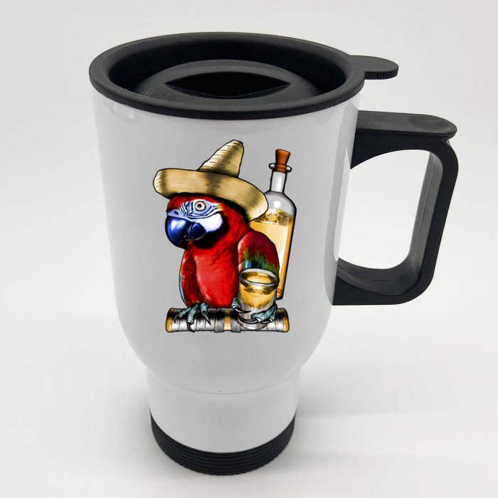 Tequilla Parrot Front & Back Stainless Steel Travel Mug