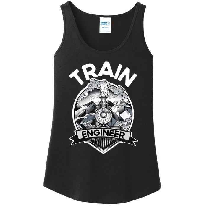 Train Engineer Railroad Worker Goth Steam Ladies Essential Tank