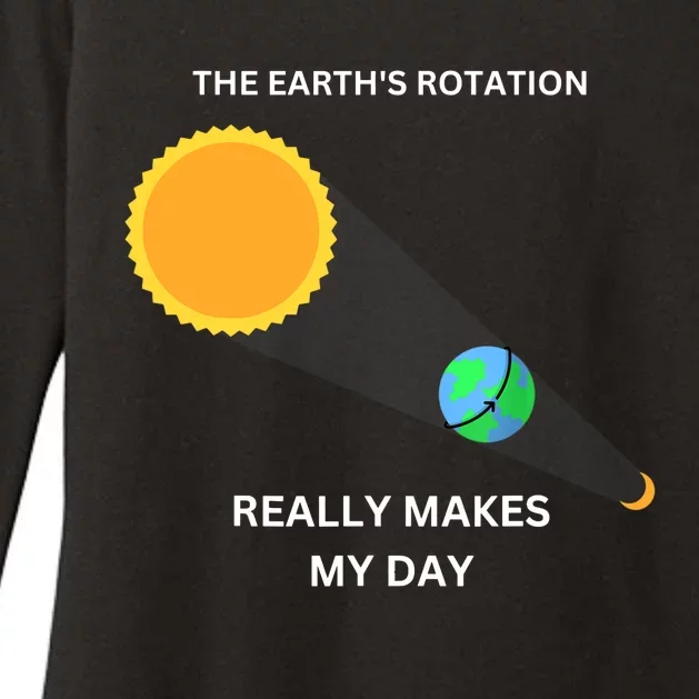 The Earth's Rotation Really Makes My Day Science Physic Womens CVC Long Sleeve Shirt