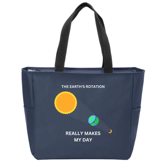 The Earth's Rotation Really Makes My Day Science Physic Zip Tote Bag