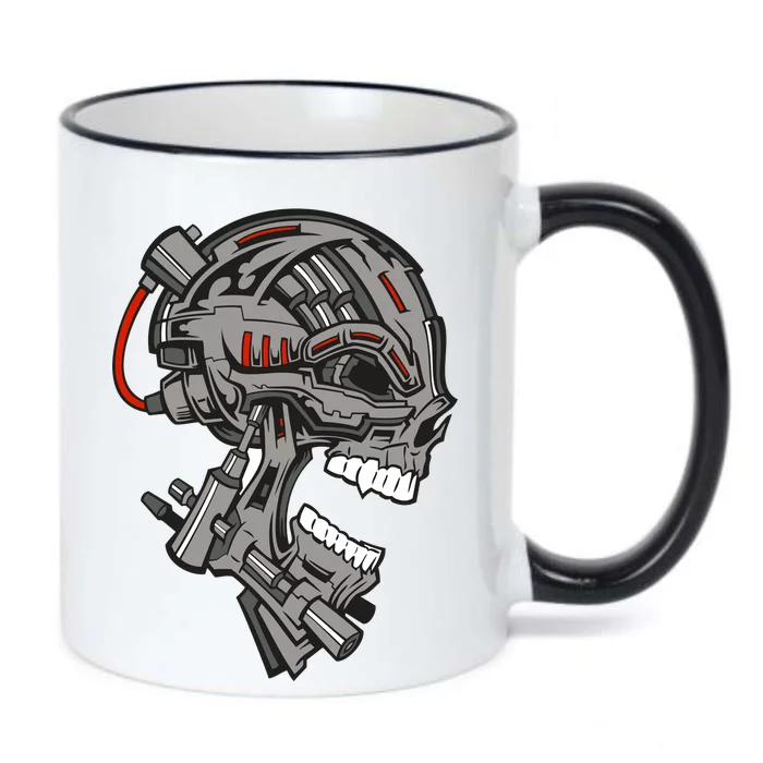 Terminator Skull Gun Head Black Color Changing Mug