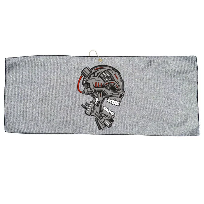 Terminator Skull Gun Head Large Microfiber Waffle Golf Towel