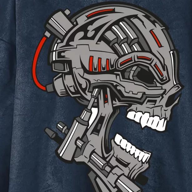 Terminator Skull Gun Head Hooded Wearable Blanket