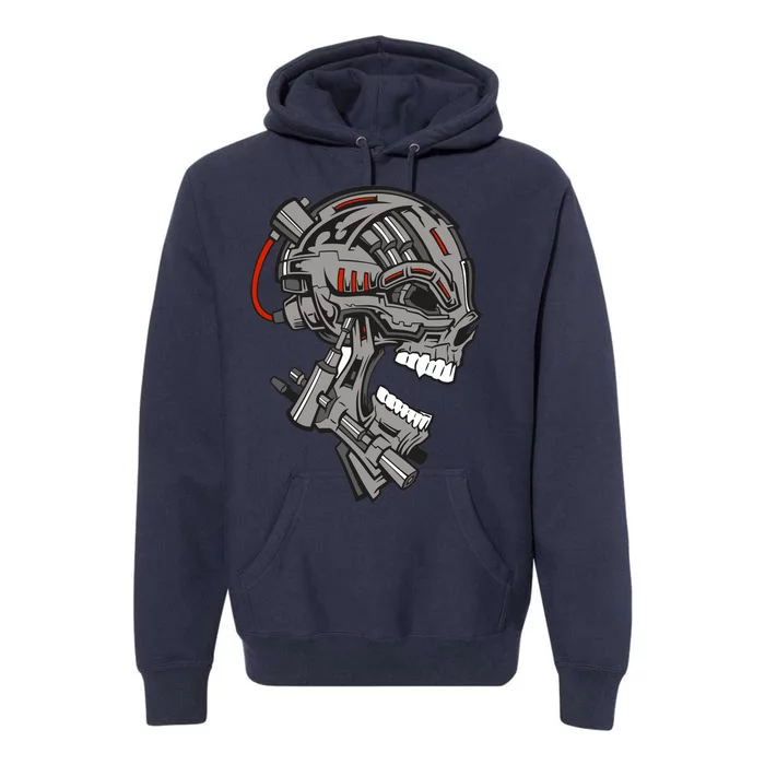 Terminator Skull Gun Head Premium Hoodie