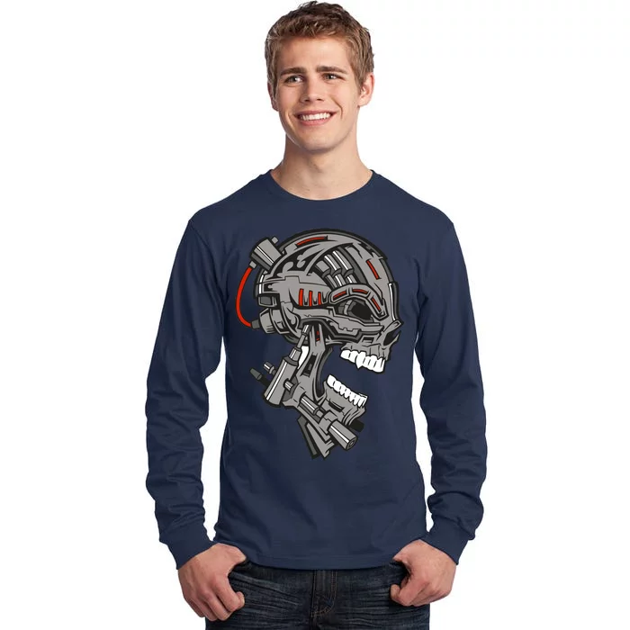 Terminator Skull Gun Head Tall Long Sleeve T-Shirt