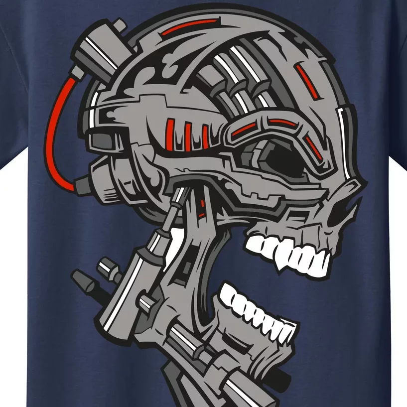 Terminator Skull Gun Head Kids T-Shirt