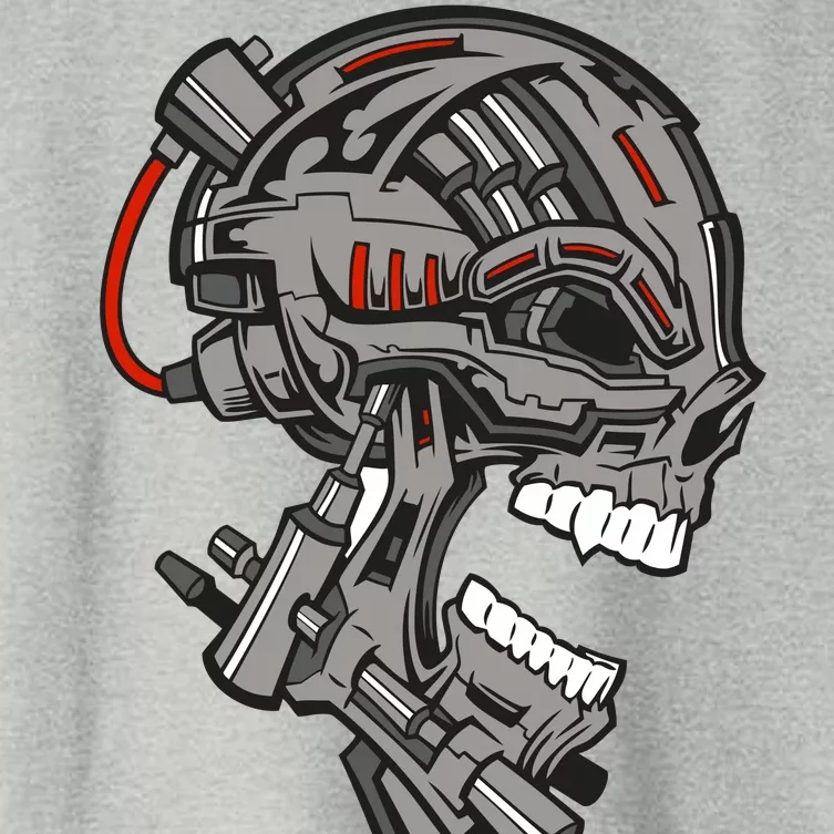 Terminator Skull Gun Head Women's Crop Top Tee