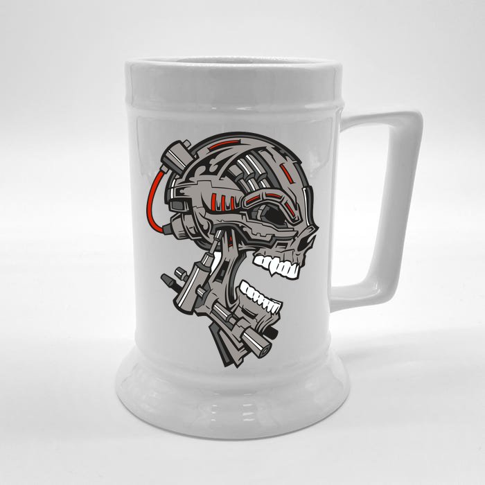 Terminator Skull Gun Head Front & Back Beer Stein