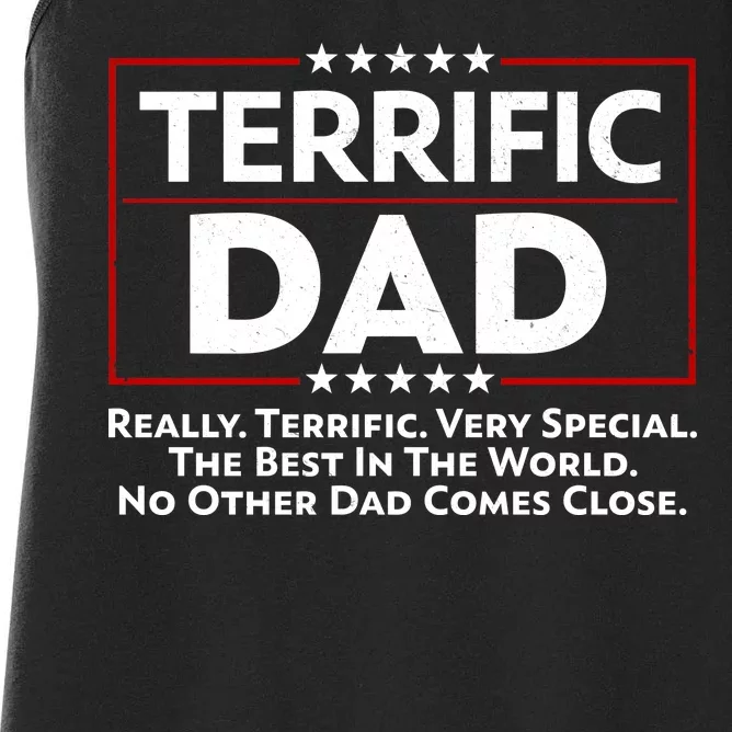 Terrific Dad Fathers Day Women's Racerback Tank