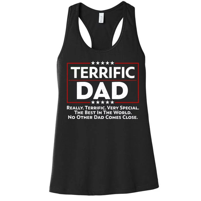 Terrific Dad Fathers Day Women's Racerback Tank