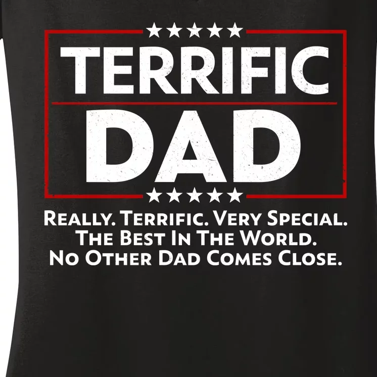 Terrific Dad Fathers Day Women's V-Neck T-Shirt