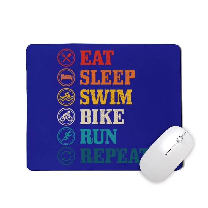 Triathlon Eat Sleep Swim Bike Run Repeat Triathlete Gift Mousepad