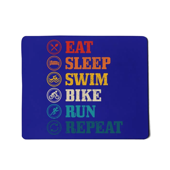 Triathlon Eat Sleep Swim Bike Run Repeat Triathlete Gift Mousepad