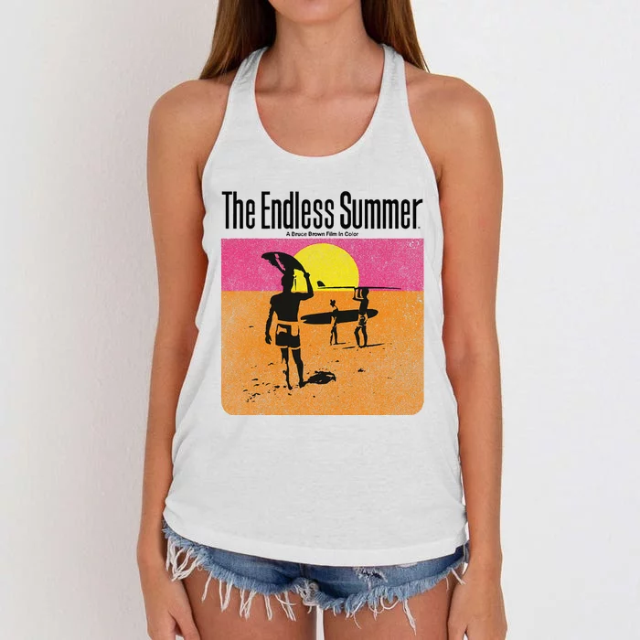 The Endless Summer 1966 Classic Surf Movie 60s Women's Knotted Racerback Tank