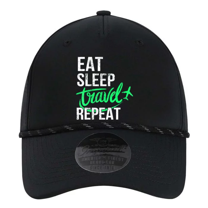 Travelling Eat Sleep Travel Repeat Distressed Funny Traveler Great Gift Performance The Dyno Cap